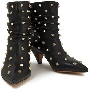 VALENTINO Studded Black Ankle Boots